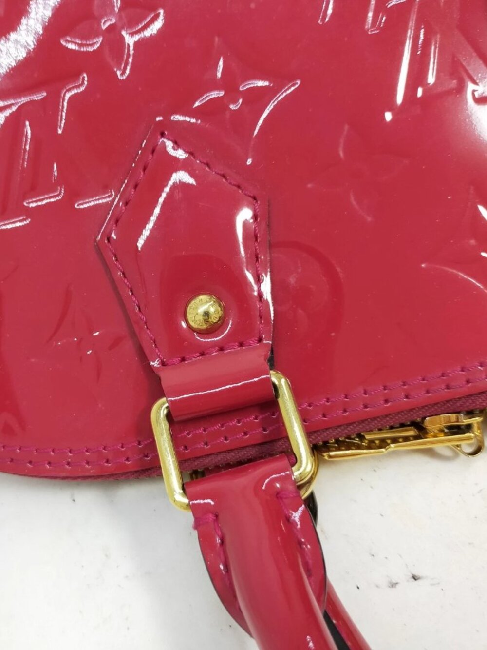 Authentic Louis Vuitton Alma PM Rose Vernis Patent Leather Satchel LV Handbag - Picture 9 of 16
